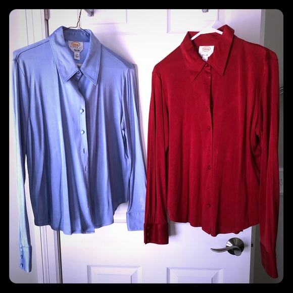 Two (2) Talbots ladies XL Petite Silk Shirts - Picture 1 of 4